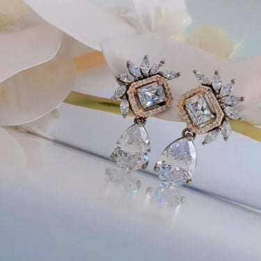 Crystal Pear Drop Earrings Zayn Luxury Jewellery
